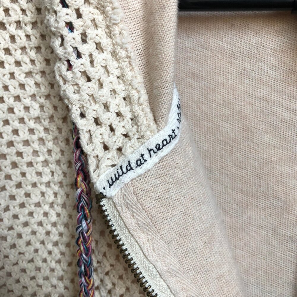 💕  Roxy boho full zip hooded sweater cream Medium - Picture 2 of 11